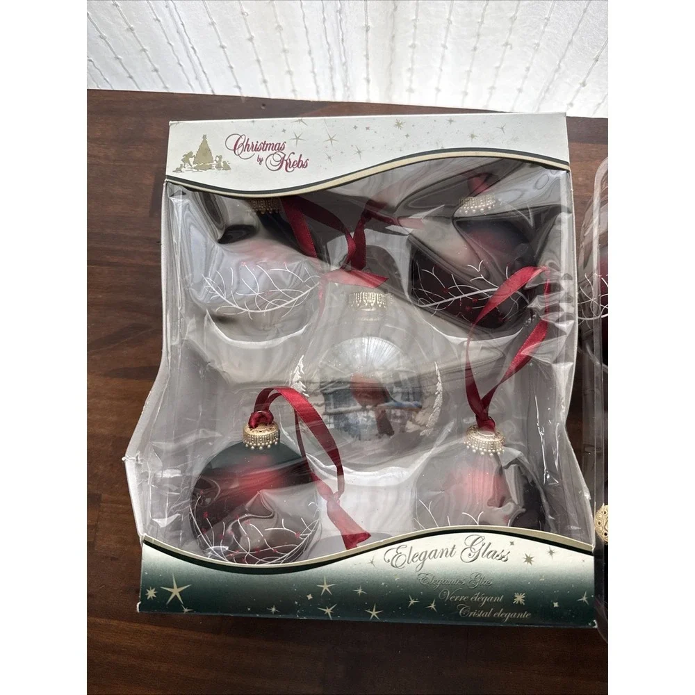Christmas By Krebs Blown Glass Christmas Ornaments Red Cardinal Bird New In Box